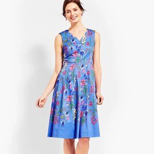 EUC RSVP by TALBOTS Fit & Flare Blue Floral Sleeveless Dress – 8
